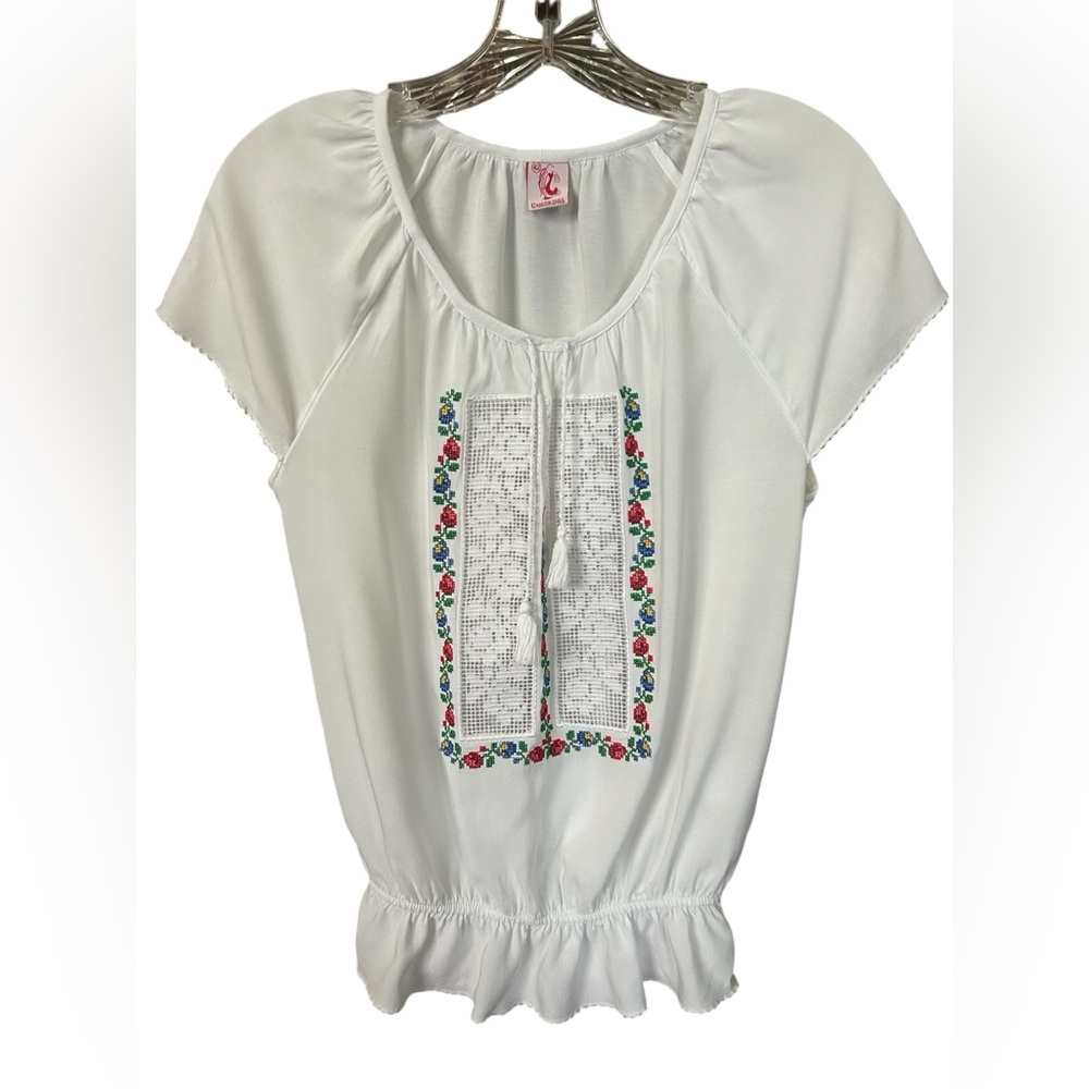 Boho Embroidered White Blouse